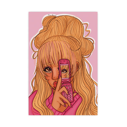 Vertical Matte Poster - Pink 90’s Girl
