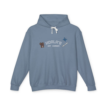 Unisex Lightweight Hooded Sweatshirt (Blue Butterfly V2)
