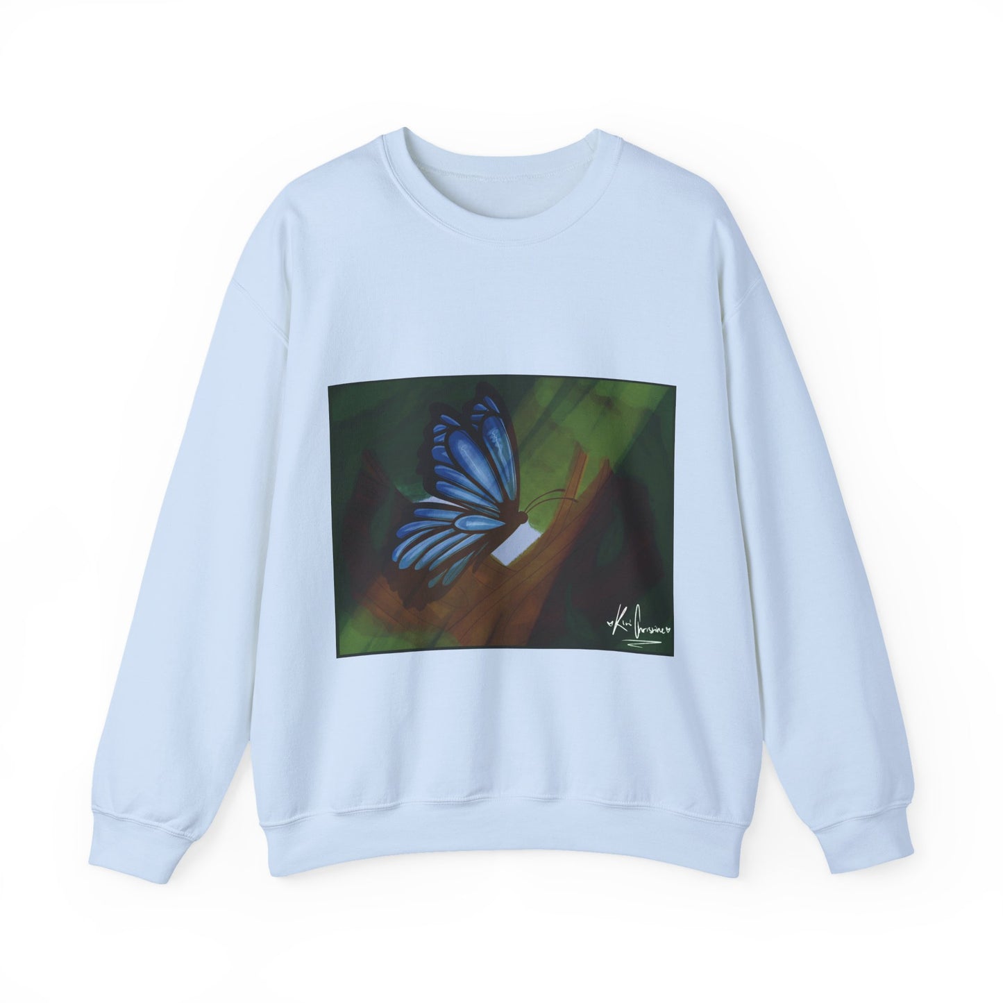 Unisex Heavy Blend™ Crewneck Sweatshirt (Blue Butterfly)