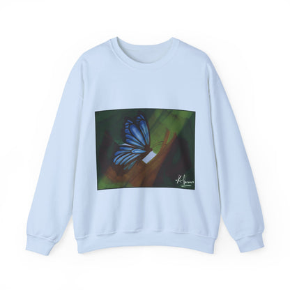 Unisex Heavy Blend™ Crewneck Sweatshirt (Blue Butterfly)
