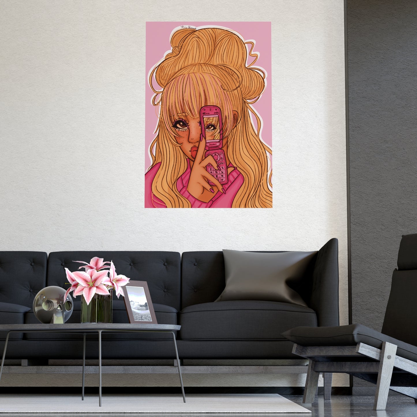 Vertical Matte Poster - Pink 90’s Girl