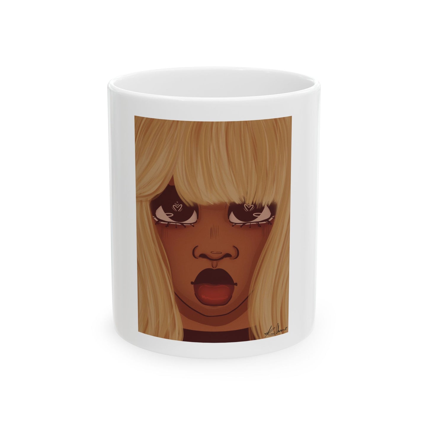 Ceramic Mug, (11oz, 15oz) - Heart Eyes