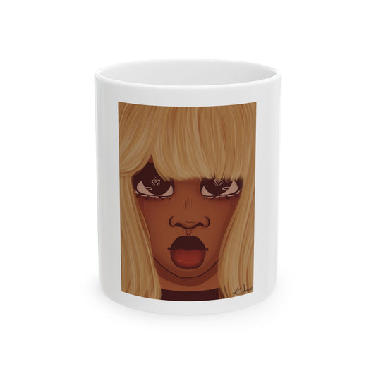 Ceramic Mug, (11oz, 15oz) - Heart Eyes