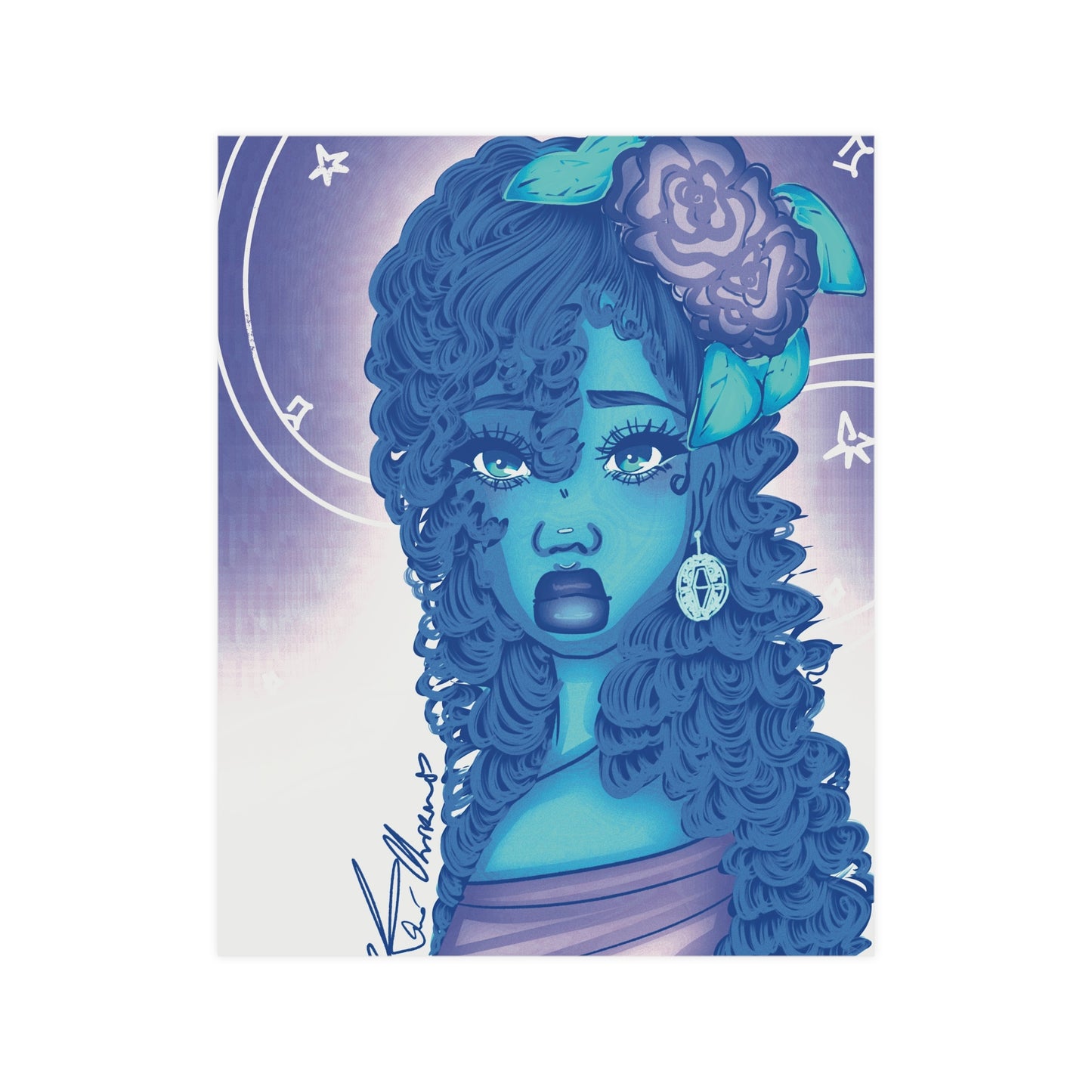Vertical Matte Poster - Blue Rose