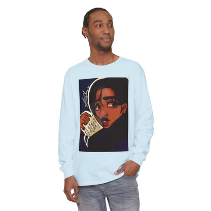 Unisex Garment-dyed Long Sleeve T-Shirt (Coffee)