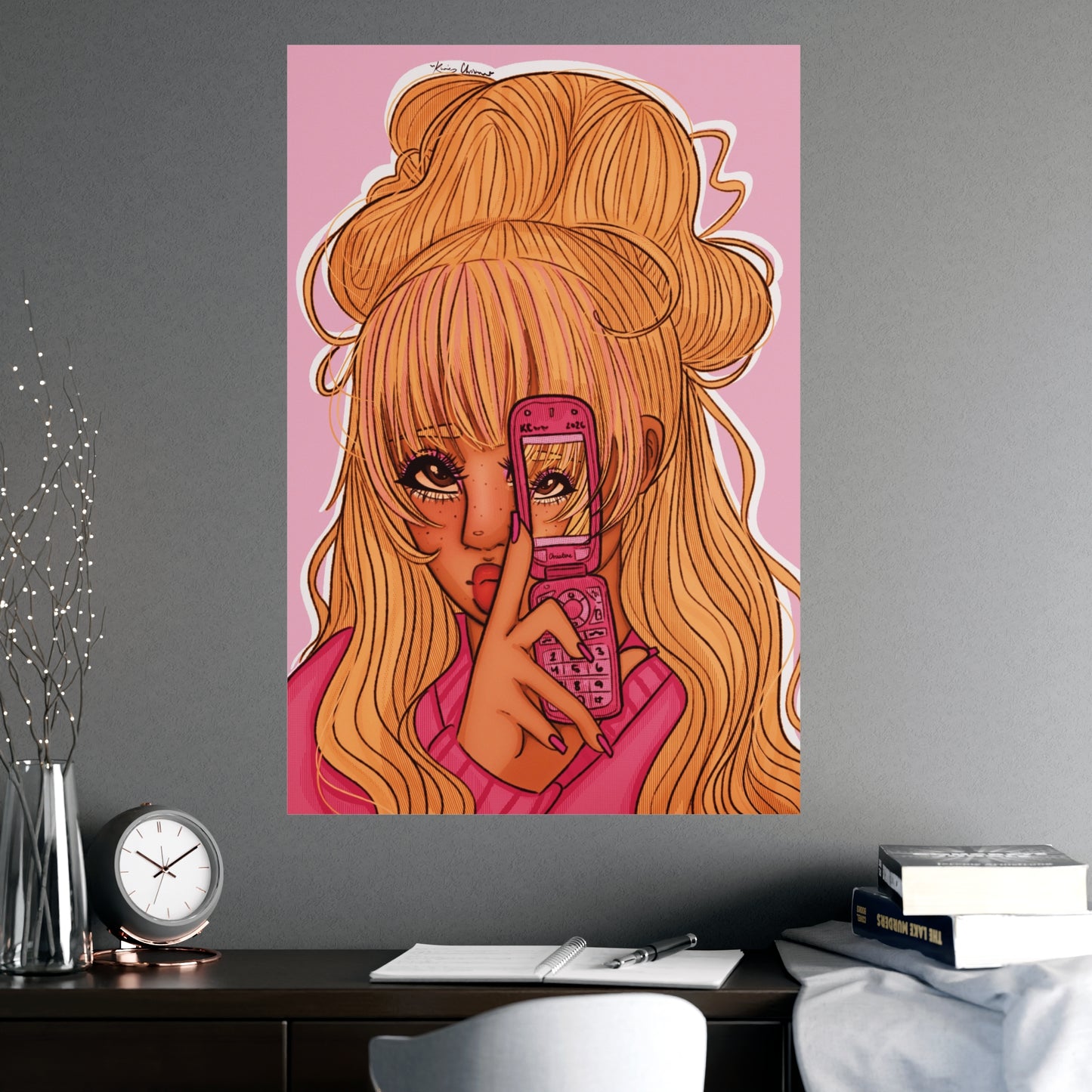Vertical Matte Poster - Pink 90’s Girl