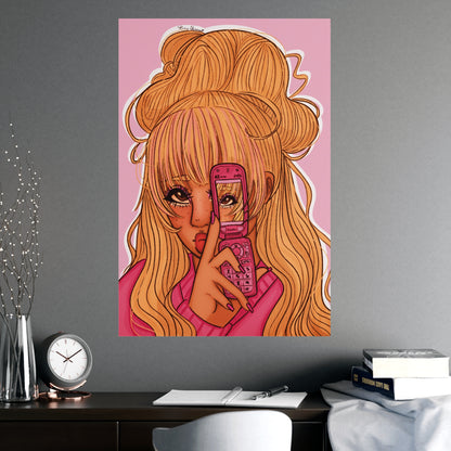 Vertical Matte Poster - Pink 90’s Girl