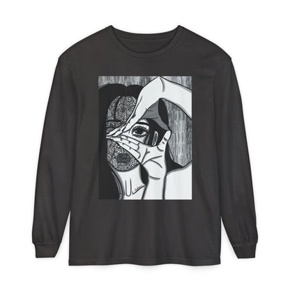 Unisex Garment-dyed Long Sleeve T-Shirt (Illusions)