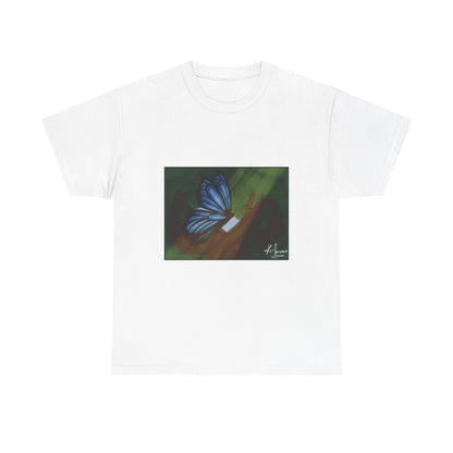 Unisex Heavy Cotton Tee (Blue Butterfly)