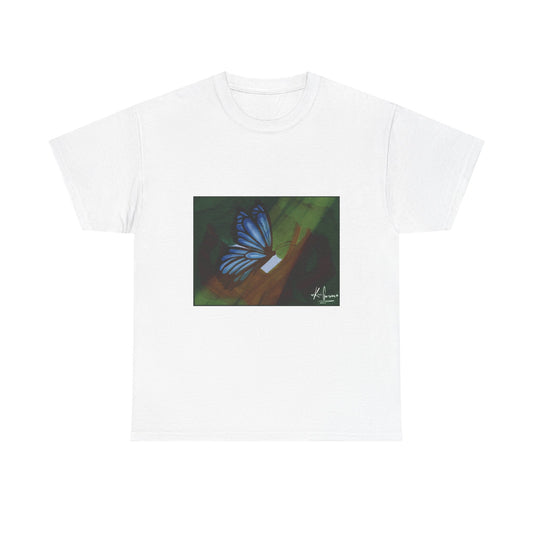 Unisex Heavy Cotton Tee (Blue Butterfly)