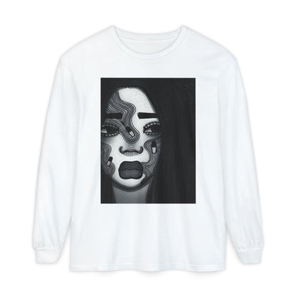 Unisex Garment-dyed Long Sleeve T-Shirt (Addiction)