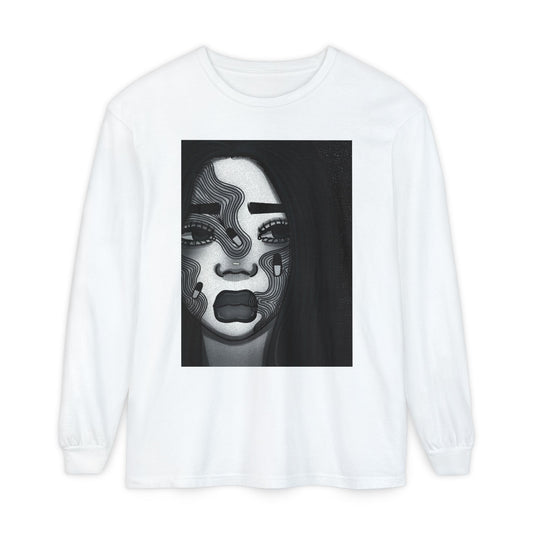 Unisex Garment-dyed Long Sleeve T-Shirt (Addiction)
