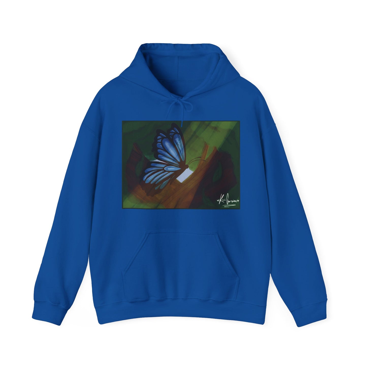 Unisex Heavy Blend™ Hooded Sweatshirt (Blue Butterfly V2)