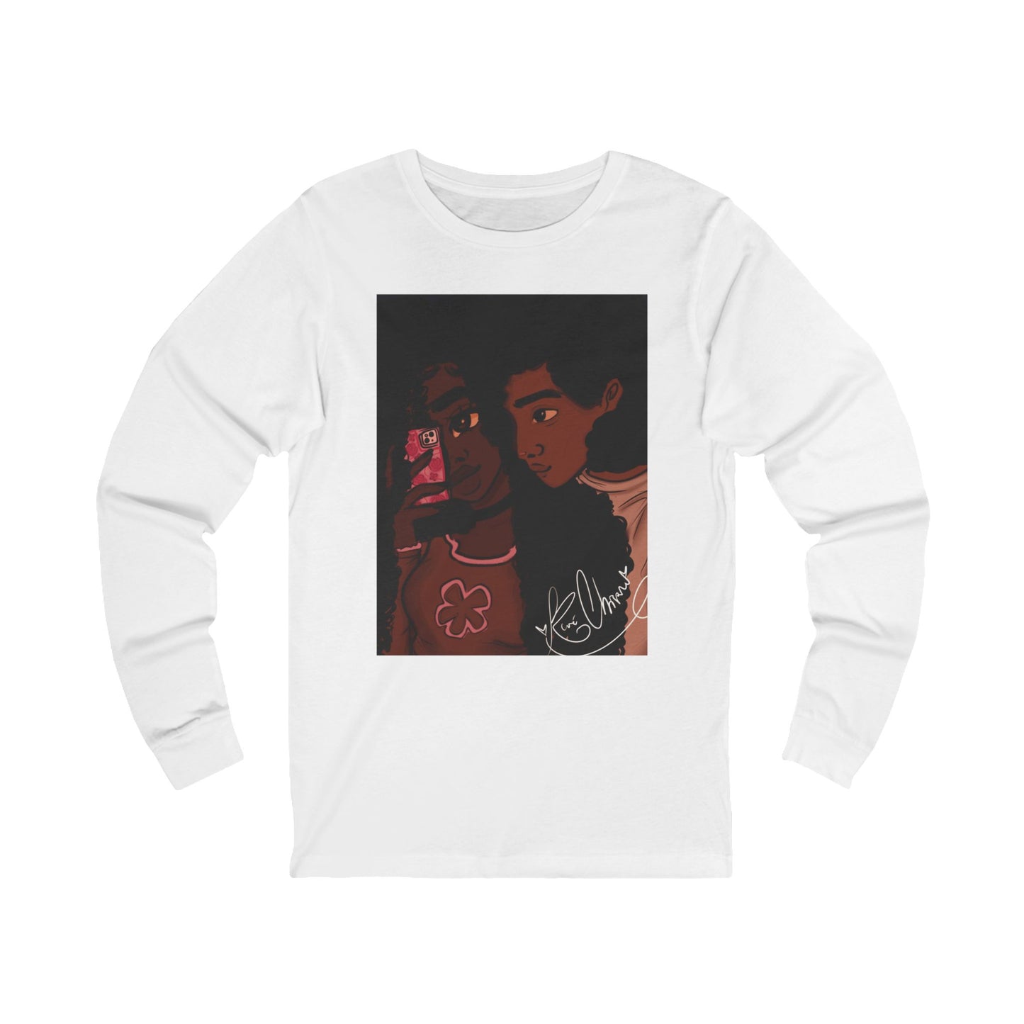Unisex Jersey Long Sleeve Tee (Black Love)