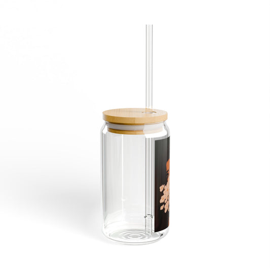 Sipper Glass, 16oz - Flowers