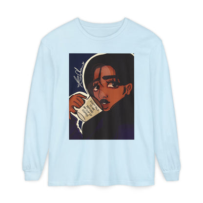 Unisex Garment-dyed Long Sleeve T-Shirt (Coffee)