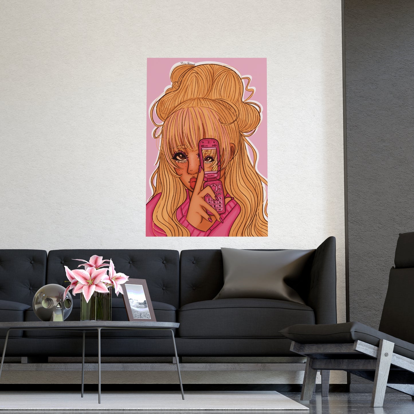 Vertical Matte Poster - Pink 90’s Girl