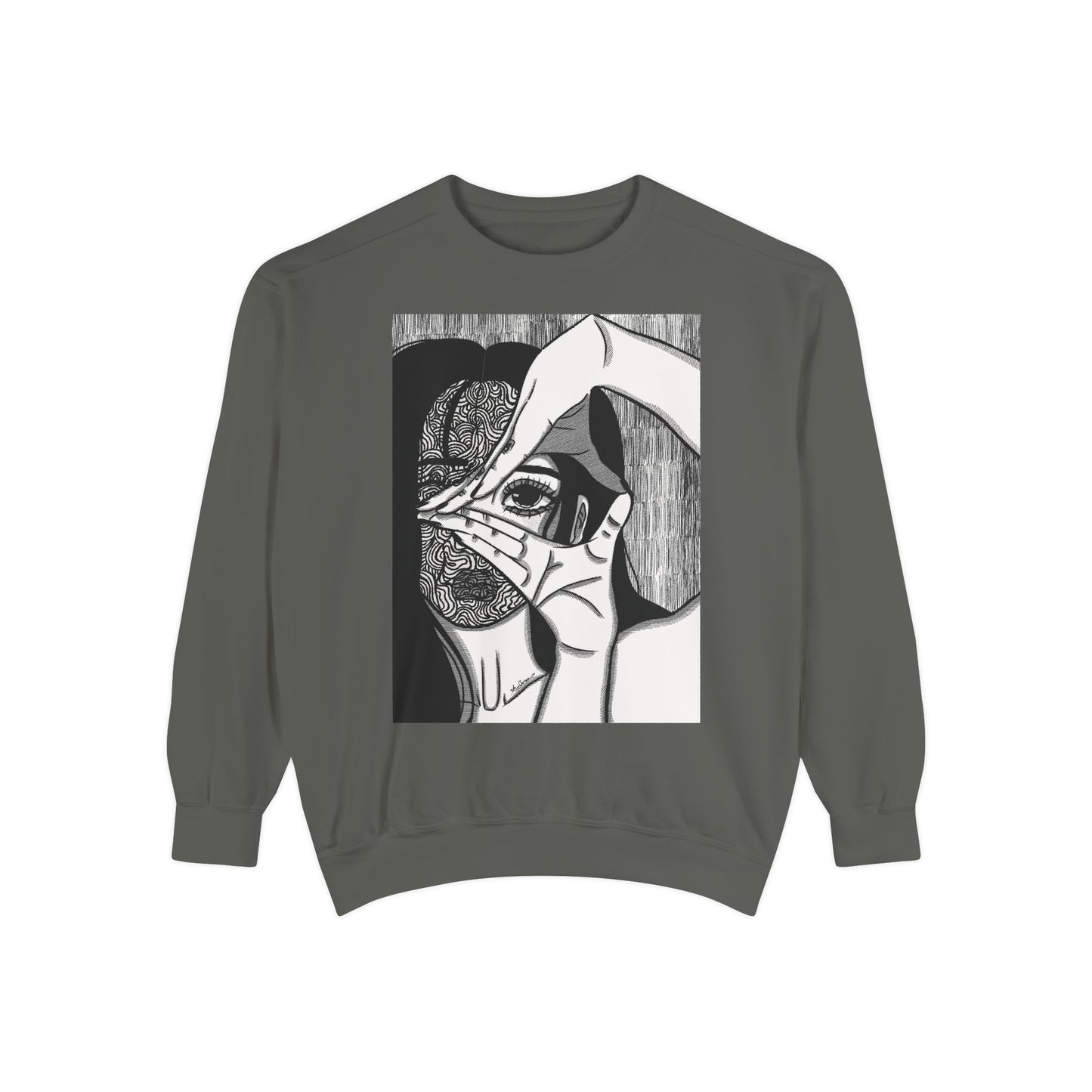 Unisex Garment-Dyed Sweatshirt (Illusions)
