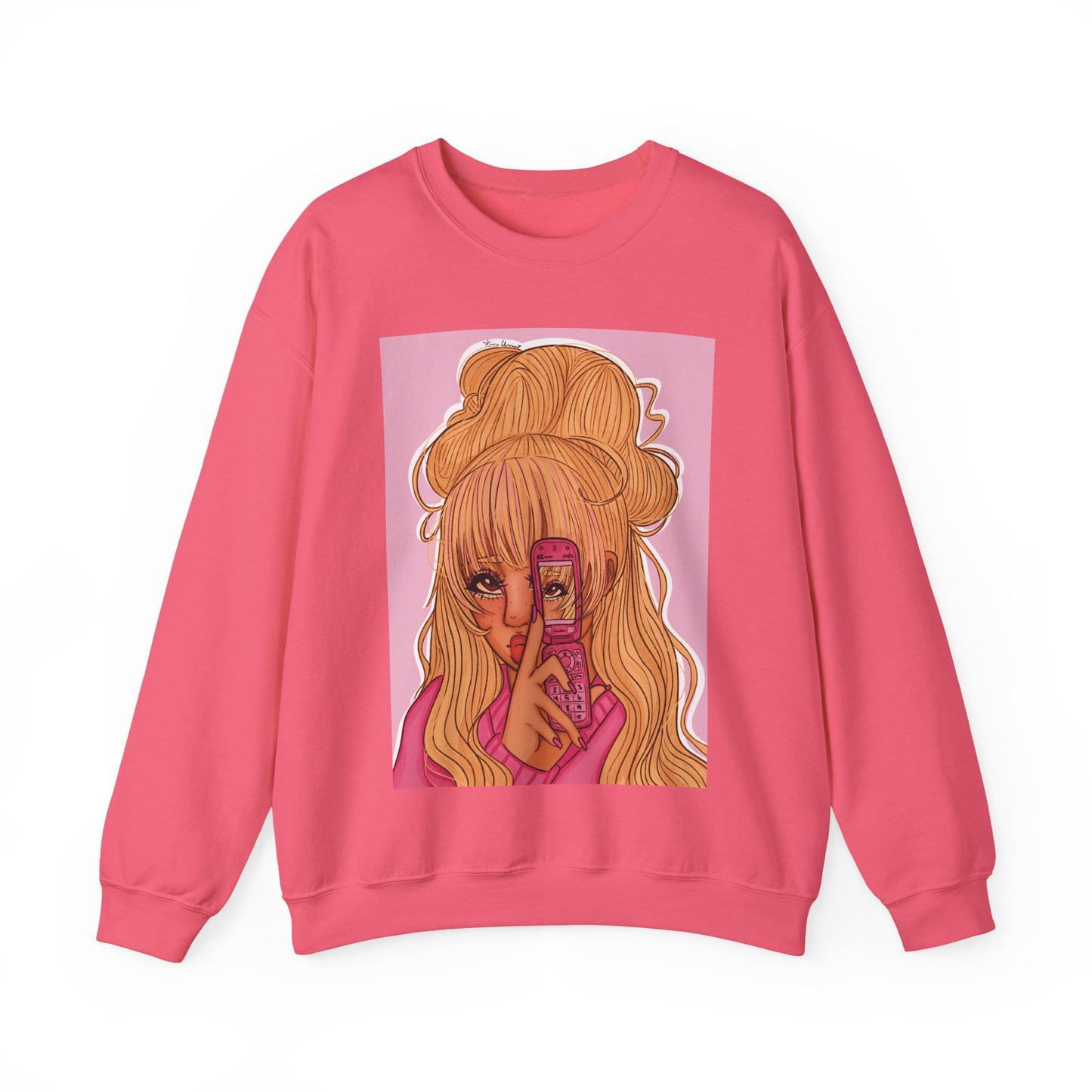 Unisex Heavy Blend™ Crewneck Sweatshirt (Pink 90’s Girl)