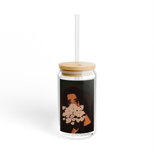 Sipper Glass, 16oz - Flowers