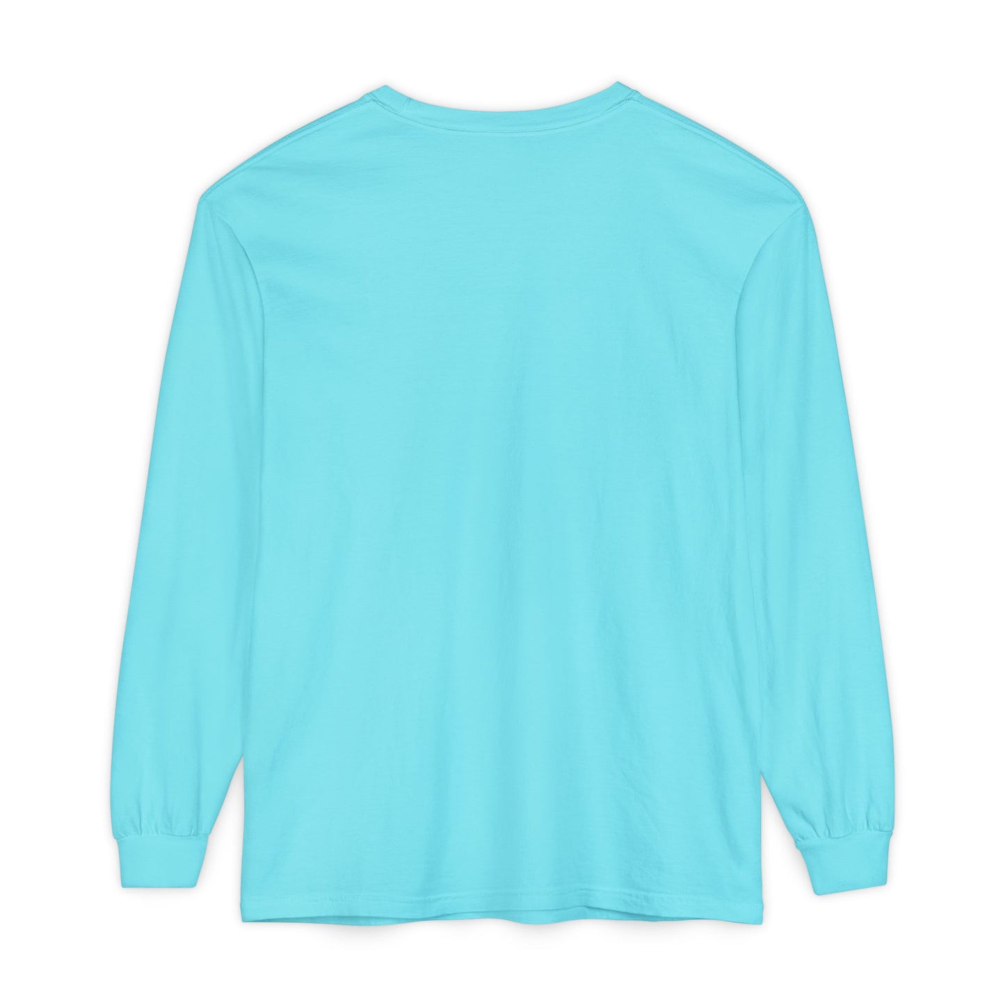 Unisex Garment-dyed Long Sleeve T-Shirt (Blue Rose)