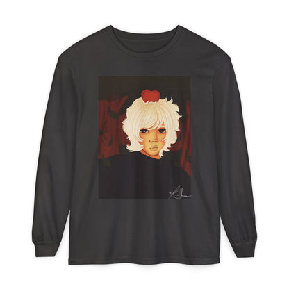 Unisex Garment-dyed Long Sleeve T-Shirt (Apple)