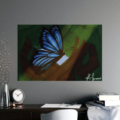 Horizontal Matte Poster - Blue Butterfly