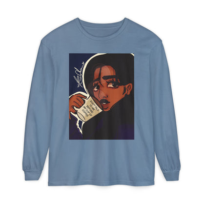 Unisex Garment-dyed Long Sleeve T-Shirt (Coffee)