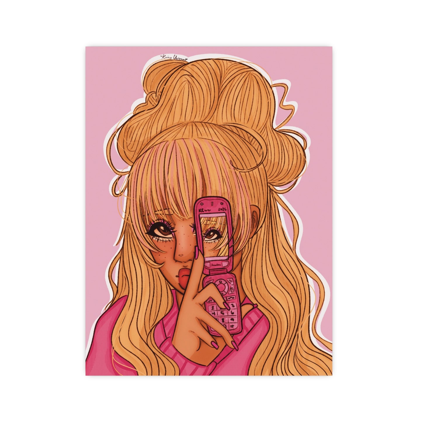Vertical Matte Poster - Pink 90’s Girl