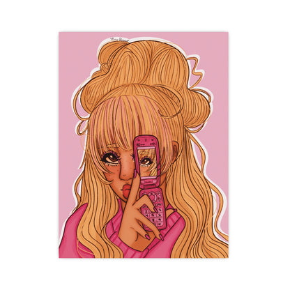 Vertical Matte Poster - Pink 90’s Girl