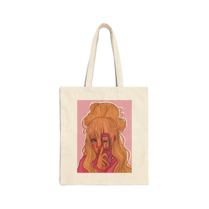 Cotton Canvas Tote Bag (Pink 90’s Girl)