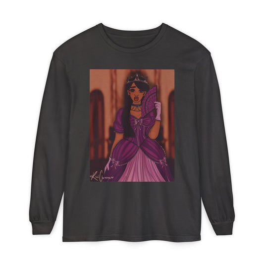 Unisex Garment-dyed Long Sleeve T-Shirt (Princess)