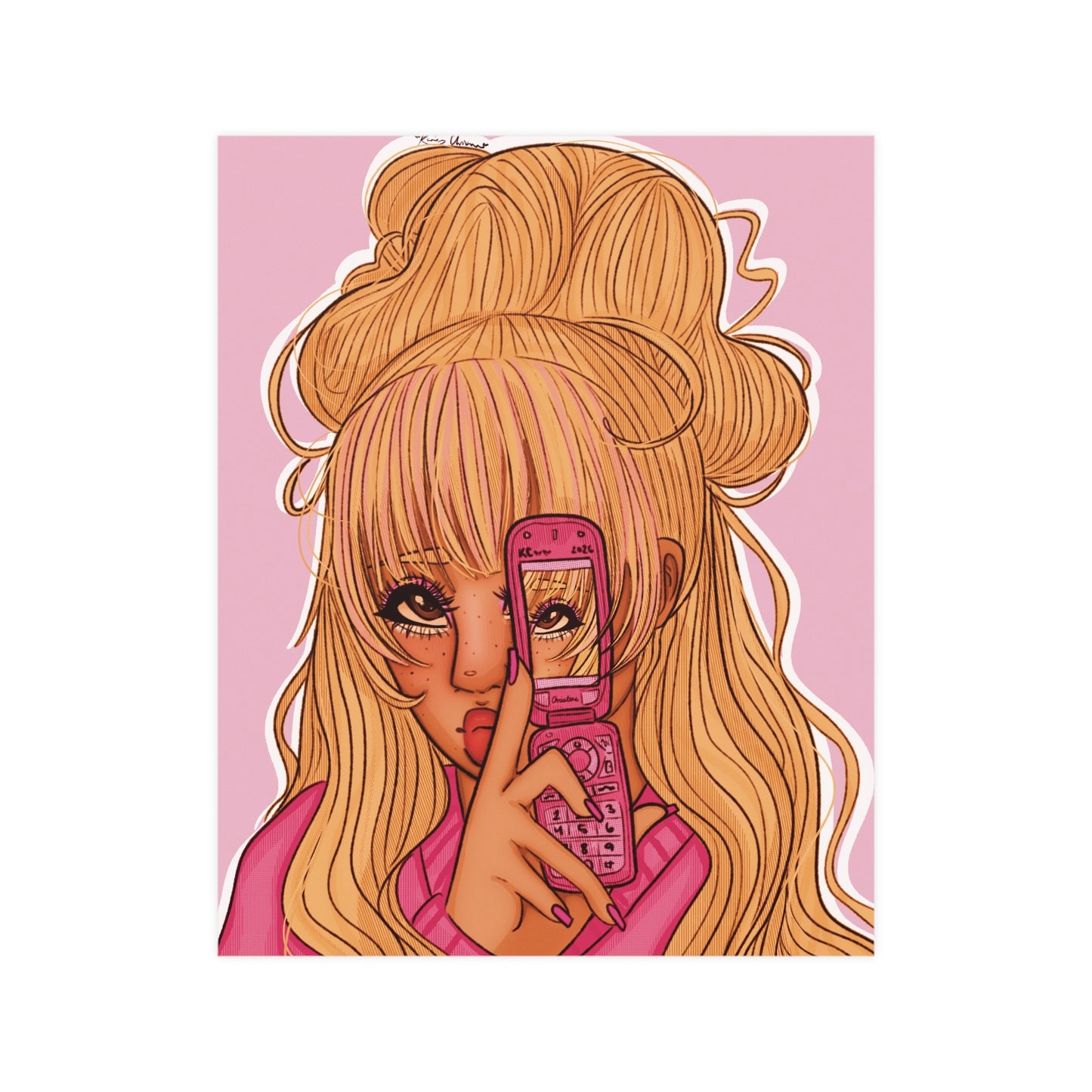 Vertical Matte Poster - Pink 90’s Girl