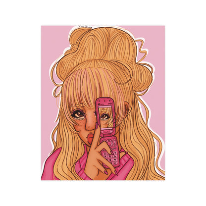 Vertical Matte Poster - Pink 90’s Girl