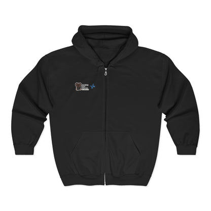 Unisex Zip Up Sweatshirt - Blue Butterfly