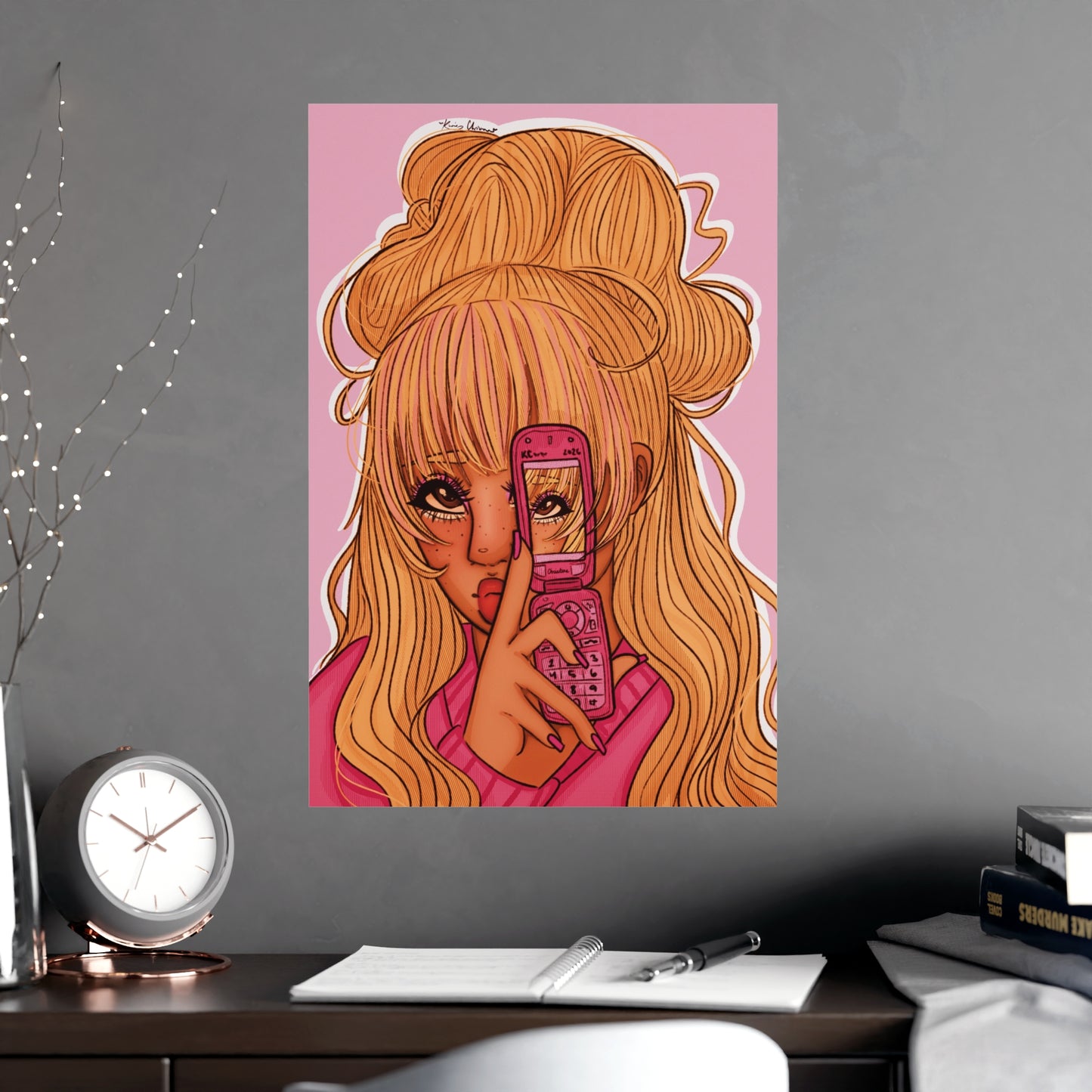 Vertical Matte Poster - Pink 90’s Girl