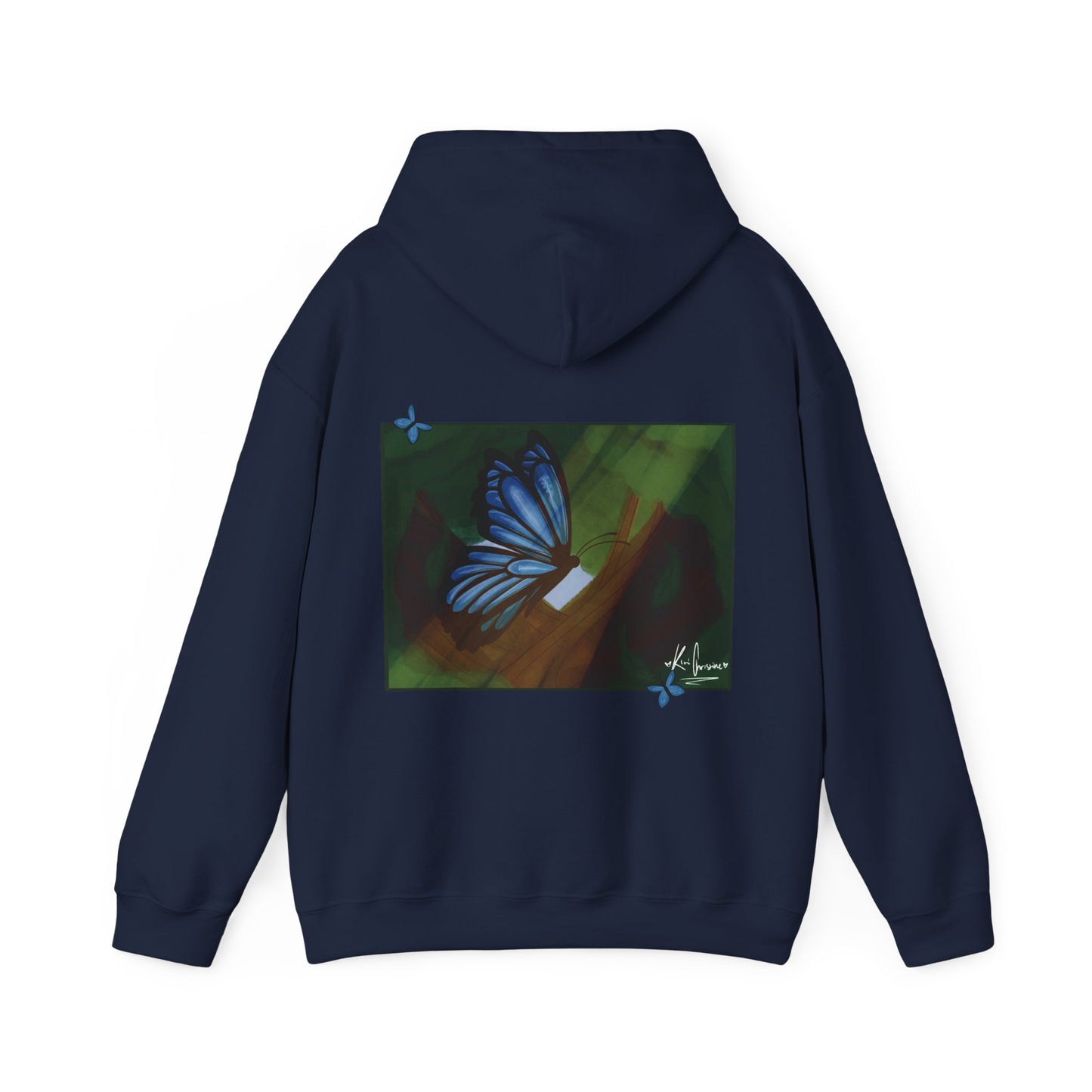 Unisex Heavy Blend™ Hooded Sweatshirt (Blue Butterfly)