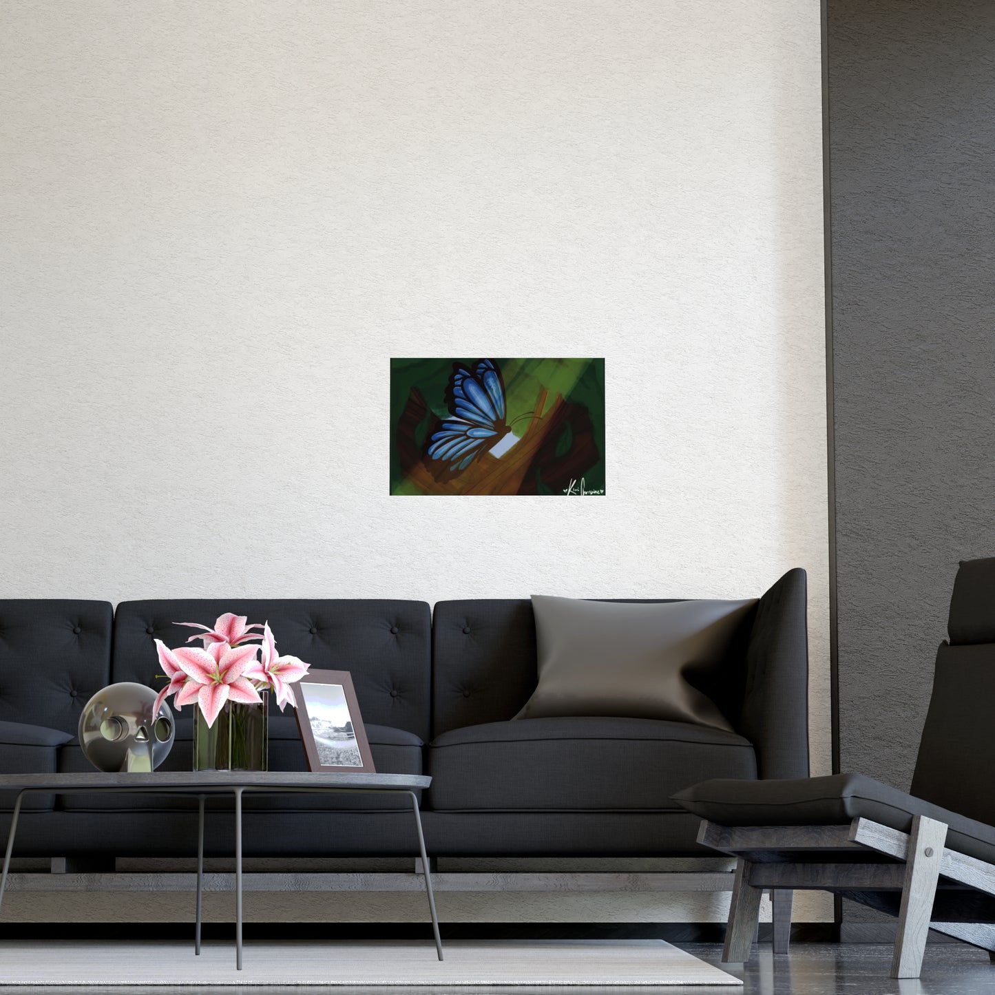 Horizontal Matte Poster - Blue Butterfly