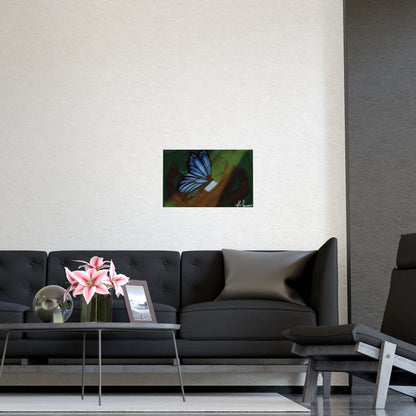 Horizontal Matte Poster - Blue Butterfly