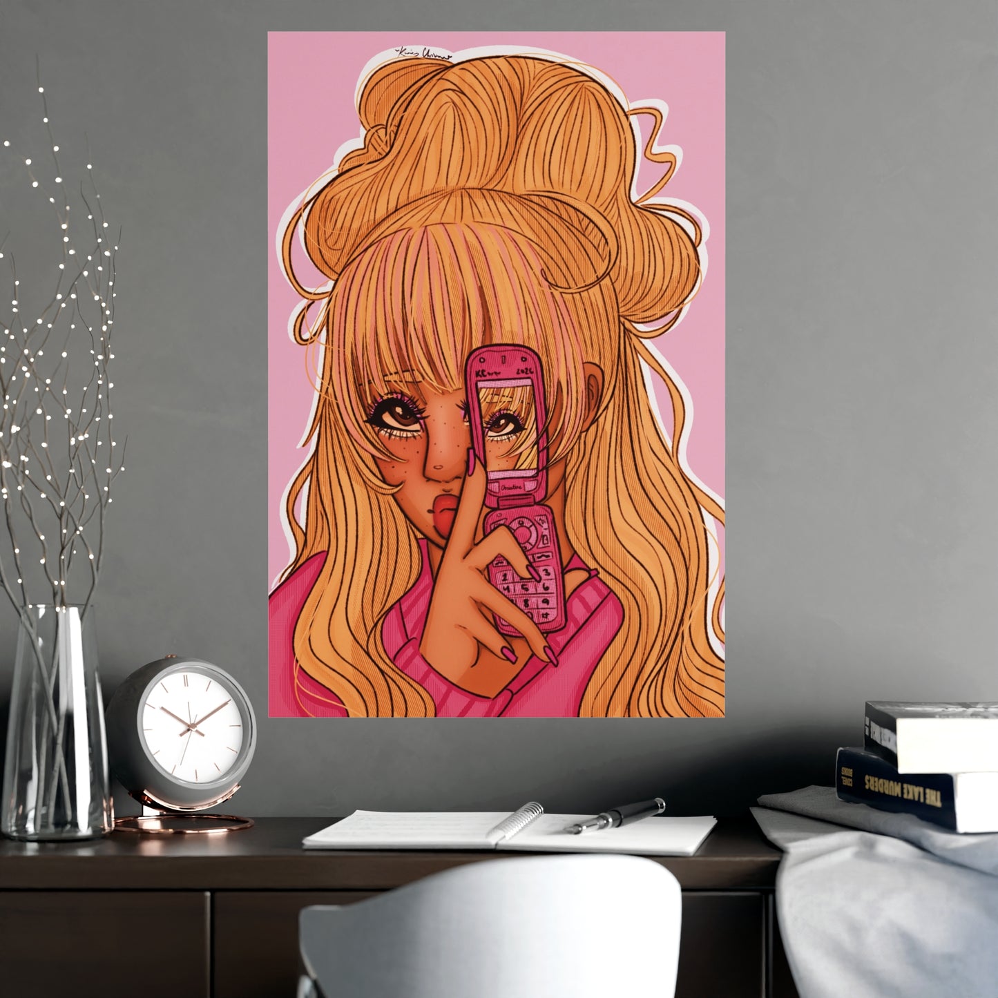Vertical Matte Poster - Pink 90’s Girl