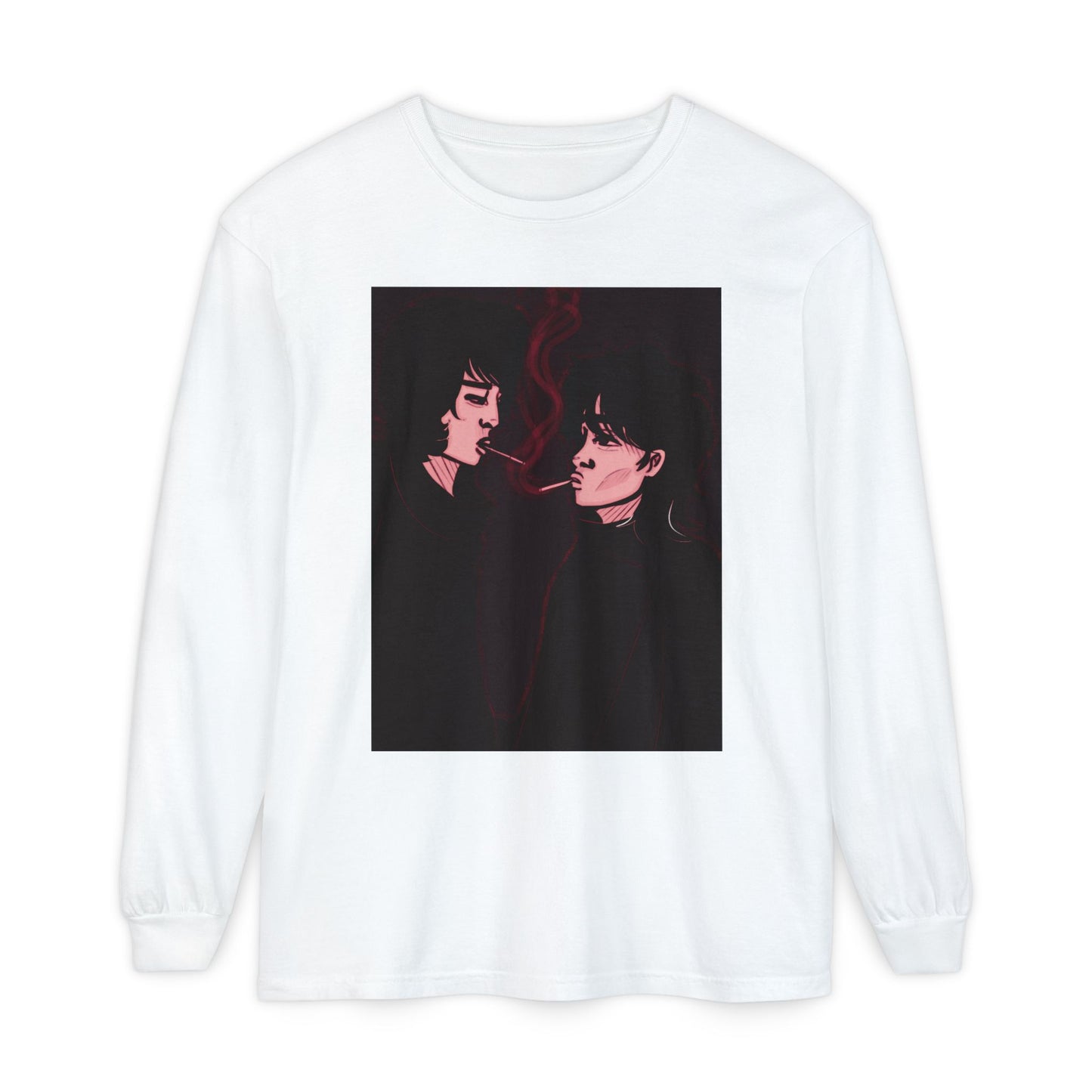 Unisex Garment-dyed Long Sleeve T-Shirt (Dark Times)