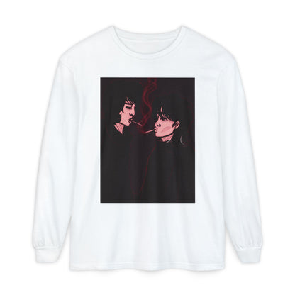 Unisex Garment-dyed Long Sleeve T-Shirt (Dark Times)