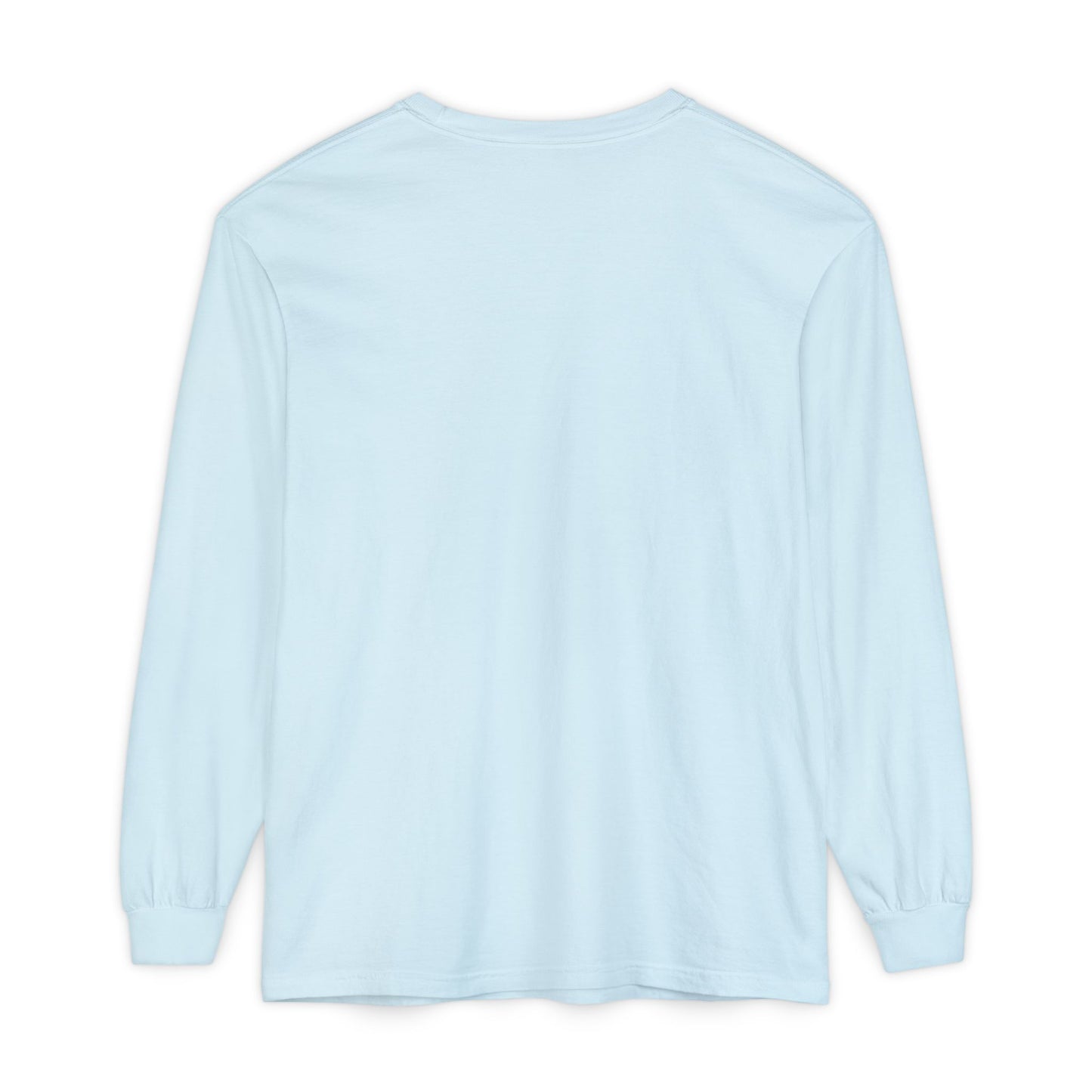 Unisex Garment-dyed Long Sleeve T-Shirt (Blue Rose)