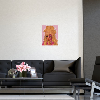 Vertical Matte Poster - Pink 90’s Girl