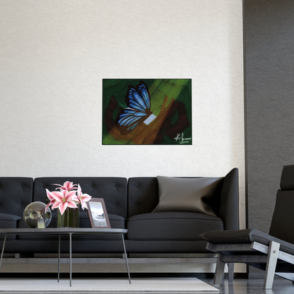 Horizontal Matte Poster - Blue Butterfly