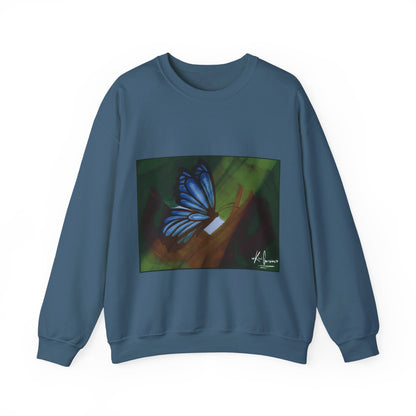Unisex Heavy Blend™ Crewneck Sweatshirt (Blue Butterfly)