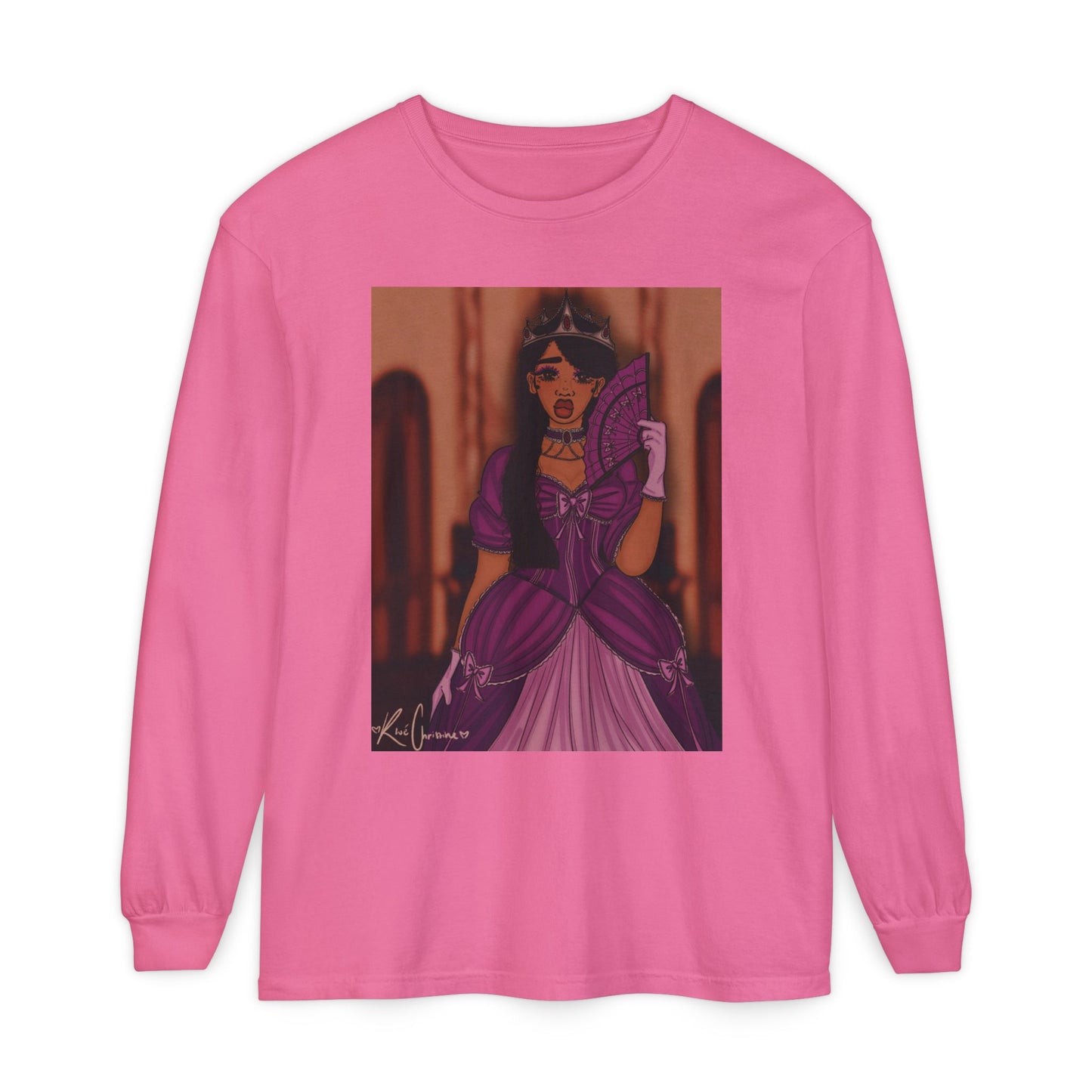Unisex Garment-dyed Long Sleeve T-Shirt (Princess)
