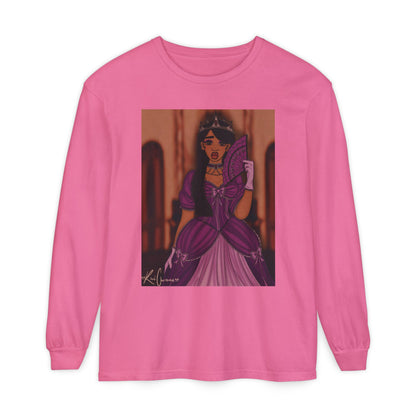 Unisex Garment-dyed Long Sleeve T-Shirt (Princess)