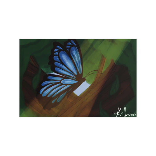 Horizontal Matte Poster - Blue Butterfly