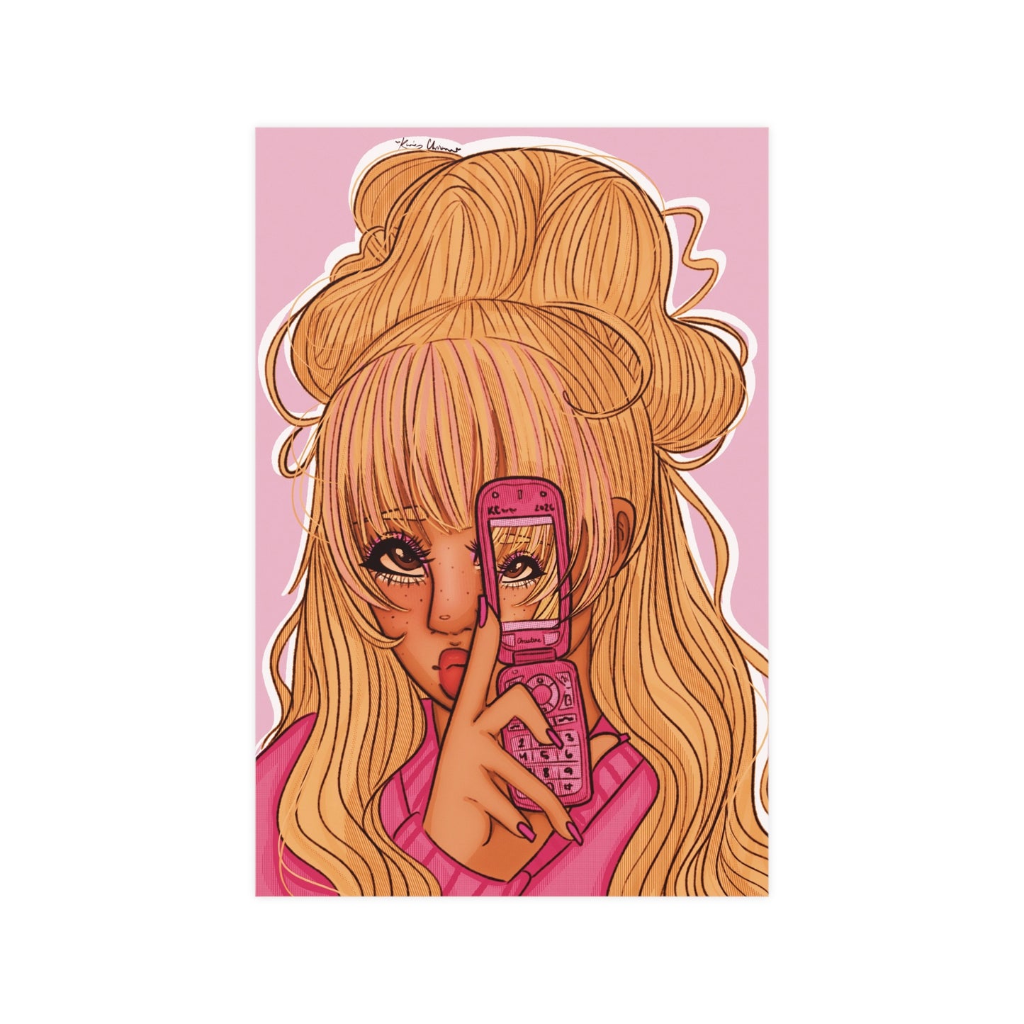 Vertical Matte Poster - Pink 90’s Girl